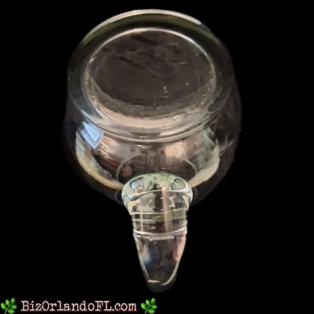 VINTAGE: Mid-Century Clear Glass Cocktail Pitcher with Applied Handle & Ice Lip
